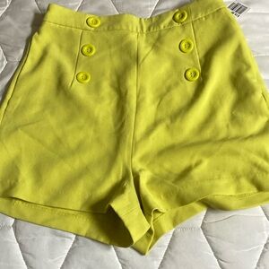 FOREVER 21 Lime Green Hi Waist Shortie Shorts Size M NWT